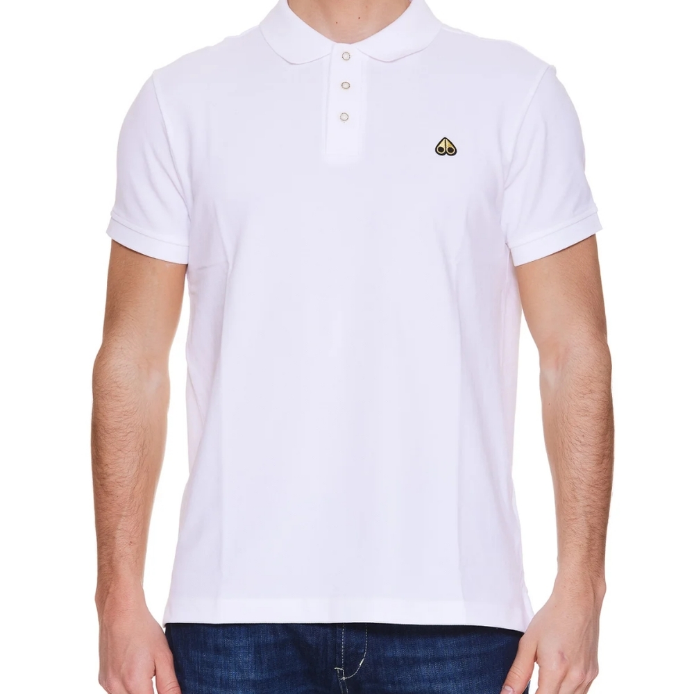 Moose Knuckles - White Classic Logo Polo